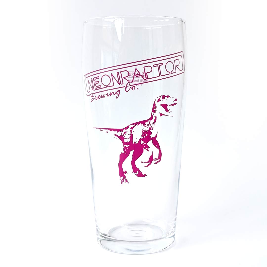 Pink Raptor Pint Glass