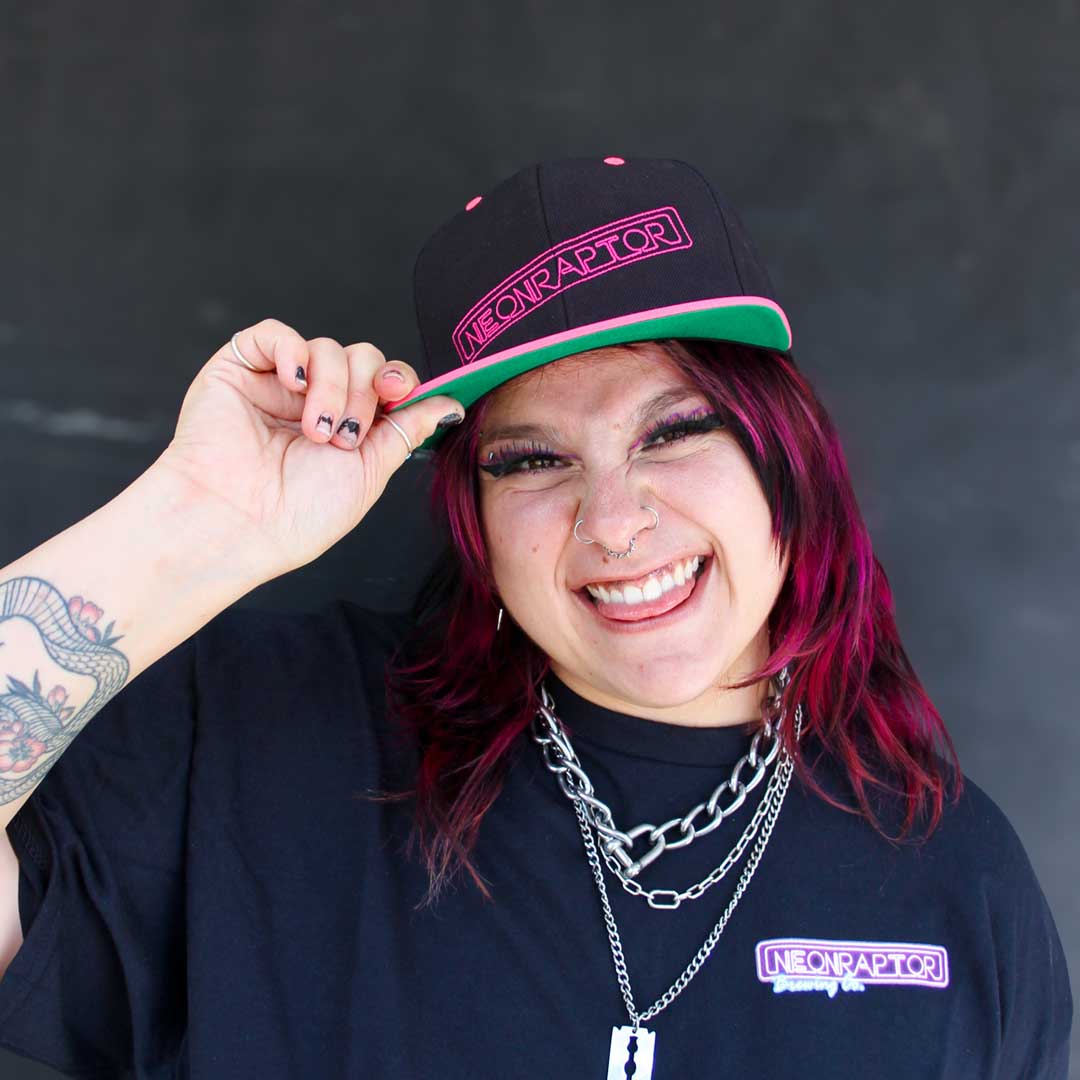 Neon Raptor Snapback Hat